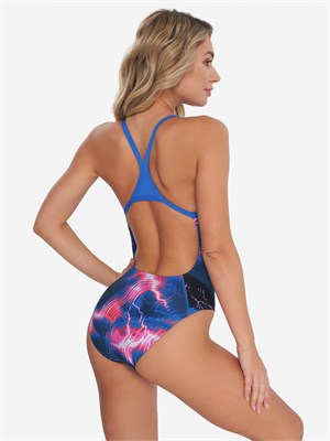 8-00516418775 Купальник слитный Speedo Ladies TURNBACK AF BLUE PINK 8-00516418775