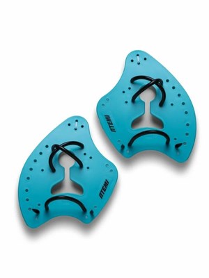 Лопатки для плавания Atemi Thunder Bolt бирюзовые TTB1GR