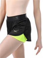 RG770-13 Двойные шорты Solo Черный / Лайм неон RG770-13