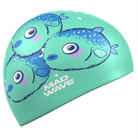 Шапочка Mad Wave силиконовая юниорская Fugu Fish Azure M0574-23-0-00W