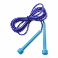 SM405 Скакалка для фитнеса INDIGO ПВХ пластиковые ручки 2,85м SM405 Голубой